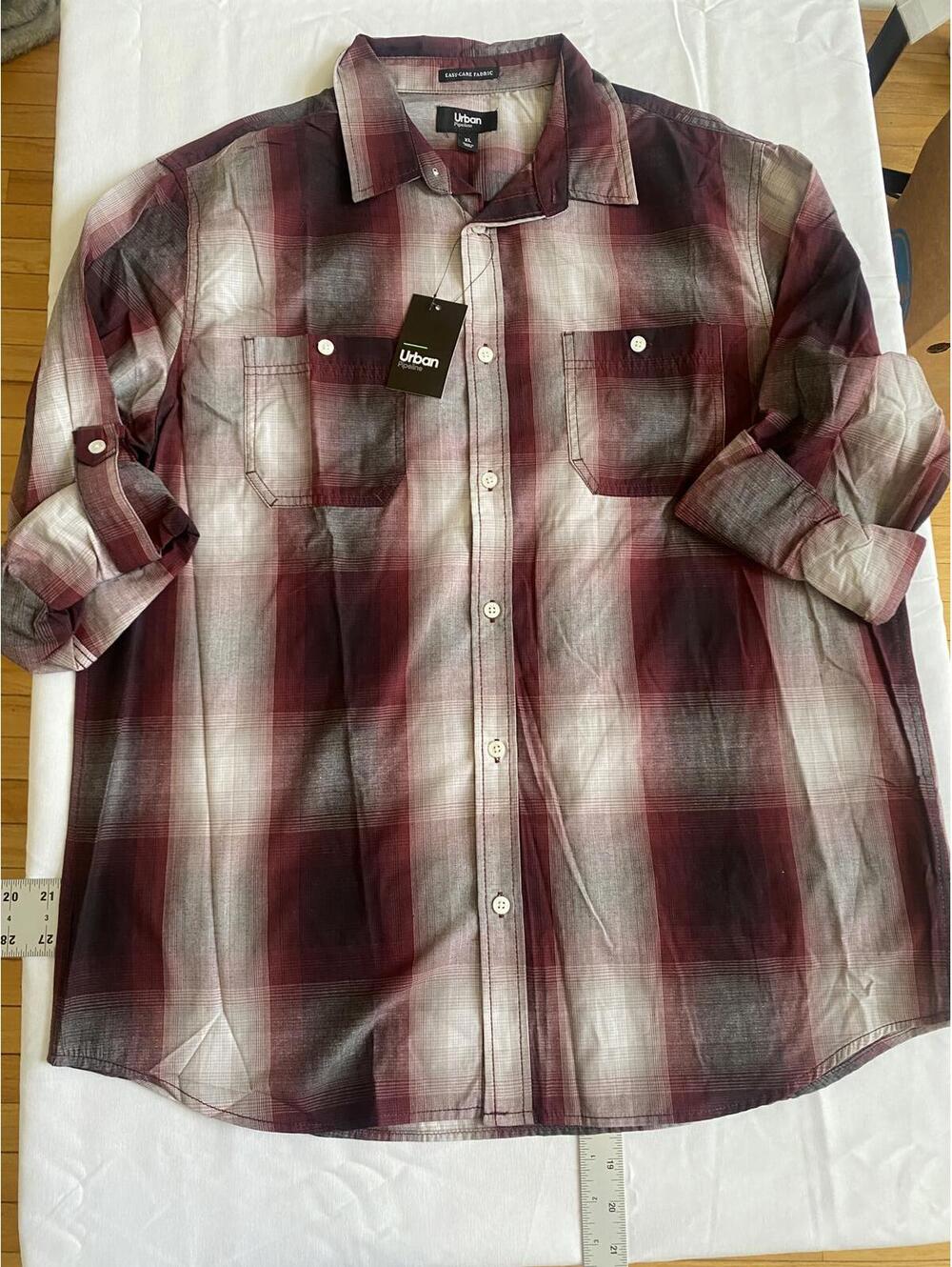 Urban Pipeline Men's XL Easy-Care Plaid Button-Up Shirt XL